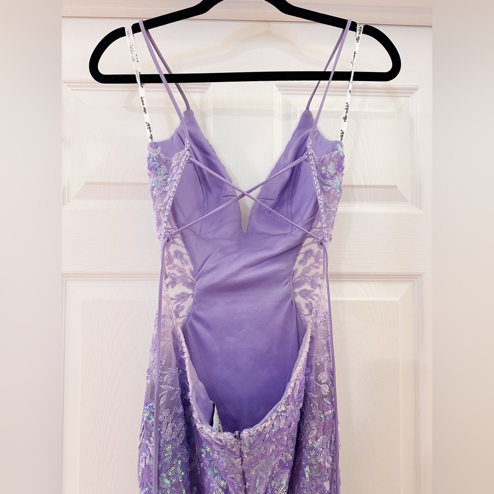 Ellie Wilde EW35011 Lavender Purple Sequin Mermaid Prom Dress sz 0/2 - Picture 11 of 12